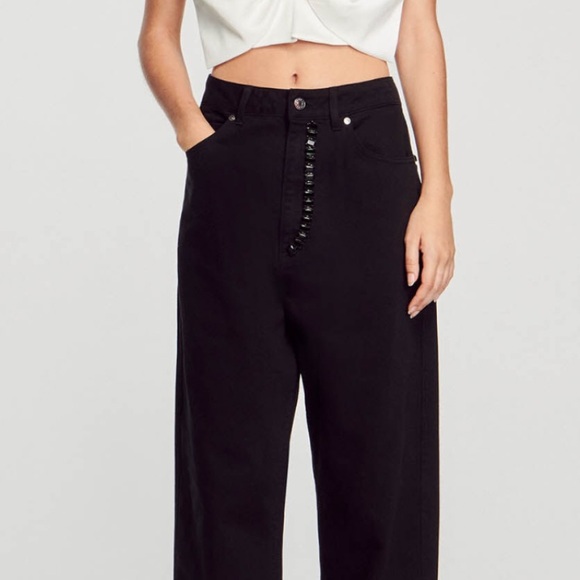 SANDRO embellished sz 36 black jeans - Picture 1 of 16